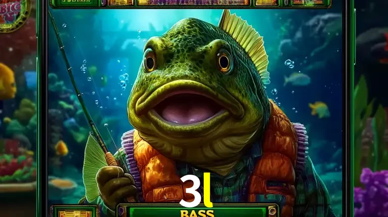 Personagem de peixe pescador do popular jogo de slot com tema de pescaria, uma das emocionantes opções de caça-níqueis para jogar e ganhar no cassino 3l.