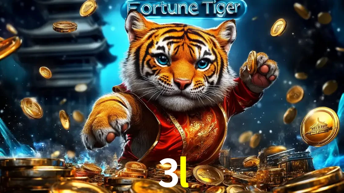 Imagem promocional do jogo de slot Fortune Tiger, com um tigre majestoso em traje tradicional cercado por uma fortuna em moedas de ouro, disponível agora no cassino 3l.